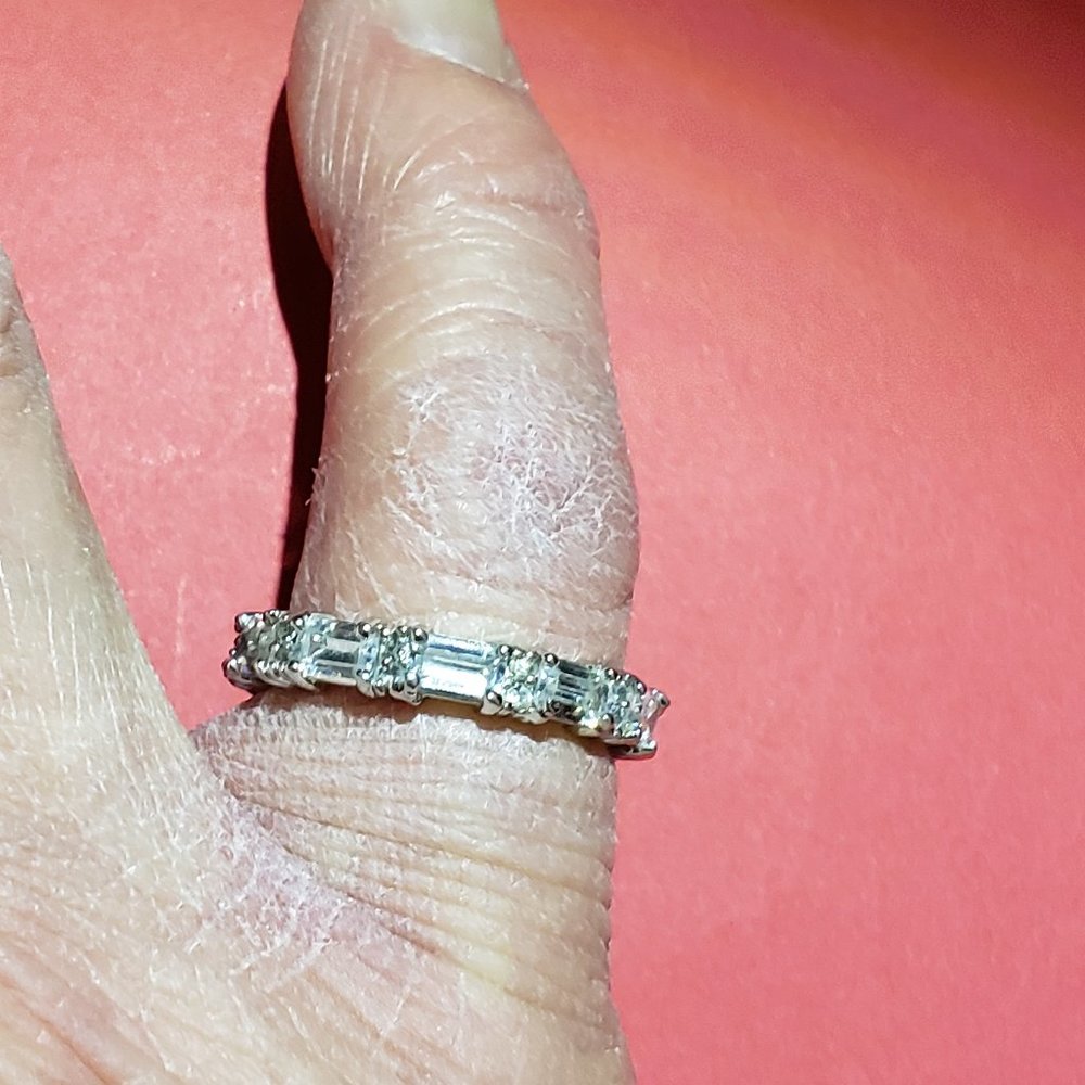 Princess CZ Baguette Eternity Diamond Ring
